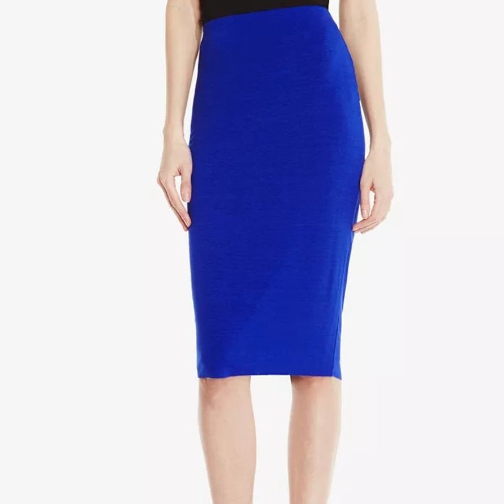 Vince Camuto Blue Stretch-Knit Pencil Skirt Size 4